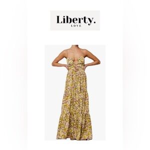 🆕Liberty Love Spaghetti Strap Cut Out Flowy Floral Maxi Sundress L🆕